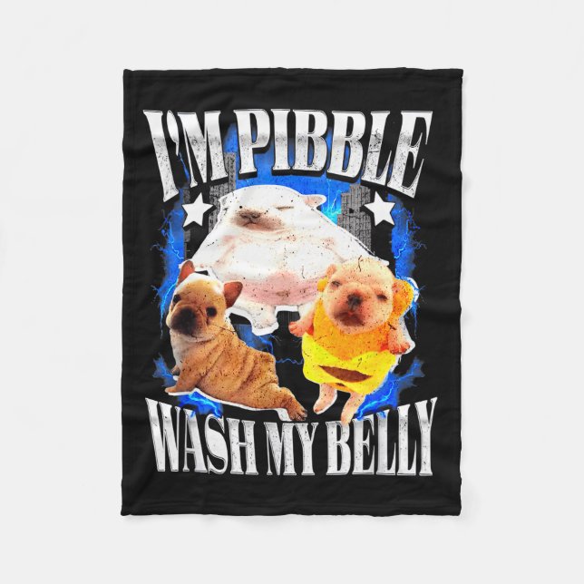 Im Pibble Wash My Belly Frenchie Bulldog  Fleecedecke (Vorderseite)