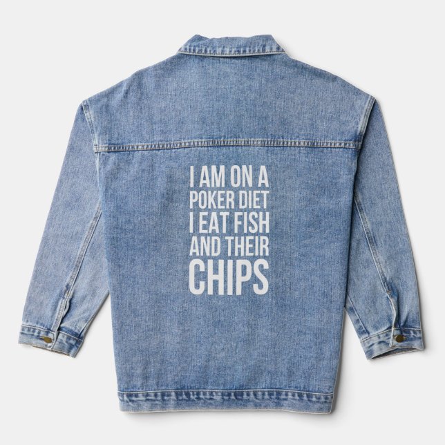 Im Poker essen Fisch und Chips - Poker Puppe Jeansjacke (Rückseite)