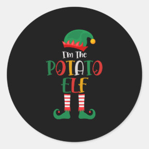 Im Potato Elf passt Weihnachten Runder Aufkleber