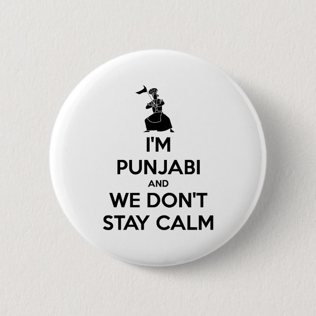 Im Punjabi And We Dont Keep Calm Baby  Button (Vorderseite)