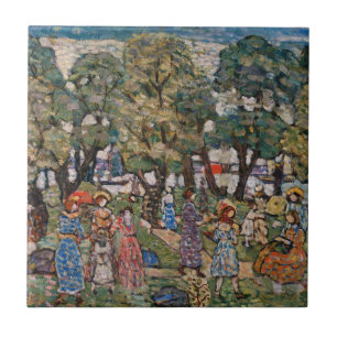 Im Rahmen der Bäume von Maurice Prendergast, Fine  Fliese