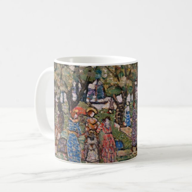 Im Rahmen der Bäume von Maurice Prendergast, Fine  Kaffeetasse (Vorderseite Links)