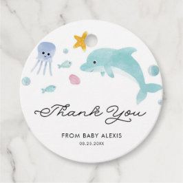 Im Rahmen der Dolphin Baby Dusche Vielen Dank Geschenkanhänger