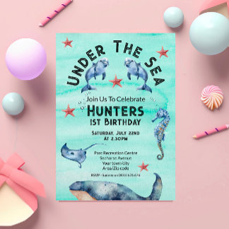 Im Rahmen der "Sea Birthday Party"-Einladung Einladung