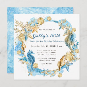 Im Rahmen der Sea Blue Gold Geburtstagsparty Einladung