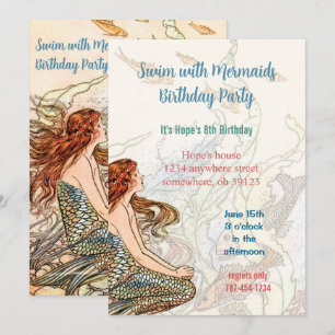 Im Rahmen der Sea Invitation Mermaid Birthday Part Einladung