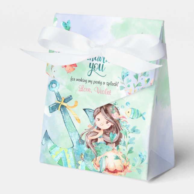 Im Rahmen der Sea Mermaid Birthday Favor Box Geschenkschachtel (Vorderseite)