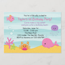 Im Rahmen der Seeeinladung (Mädchen) - Whale Fish