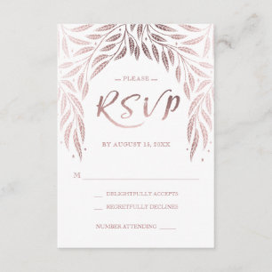 Im Rahmen der Willows Wedding RSVP Rose Gold Karte