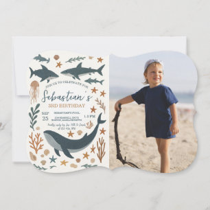 Im Rahmen des Sea Birthday Party Foto Einladung