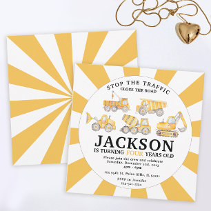 Im Rahmen von Baustellenfahrzeugen Geburtstagseinl Einladung