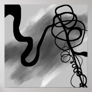 Im Raster: Abstrakt Schwarz und Grau Poster
