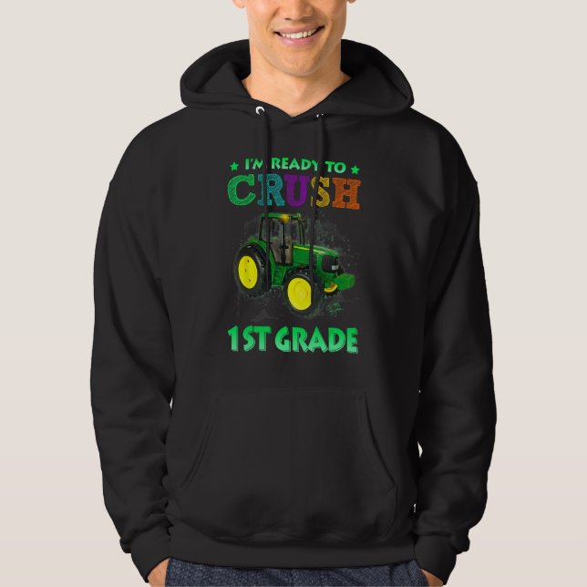 Im Ready To Crush 1st Grade Back To School Monster Hoodie (Vorderseite)