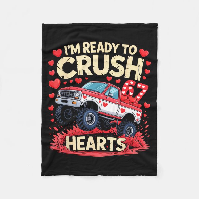 I'm Ready To Crush 67 Hearts Truck Funny 6 7 Valen Fleecedecke (Vorderseite)