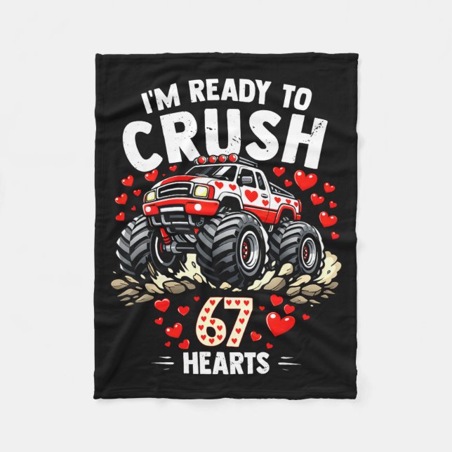 I'm Ready To Crush 67 Hearts Truck Valentines Day  Fleecedecke (Vorderseite)