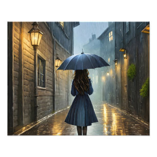 Im Regen laufen Fotodruck
