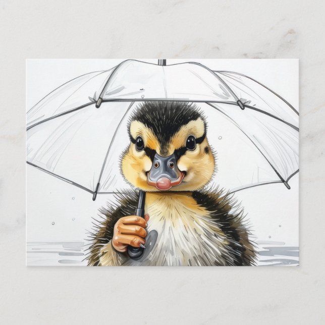 „Im Regen spazieren“  Postkarte (Vorderseite)