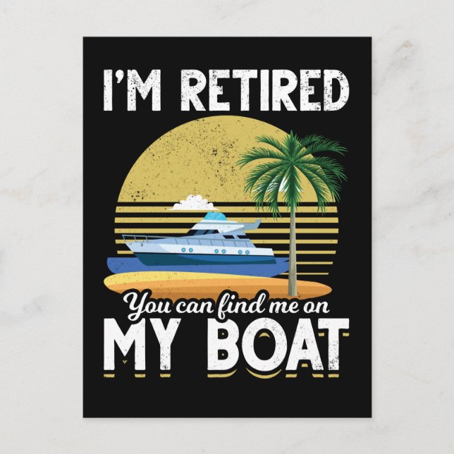 Im Remüde Funny Boat Retirement Postkarte (Vorderseite)
