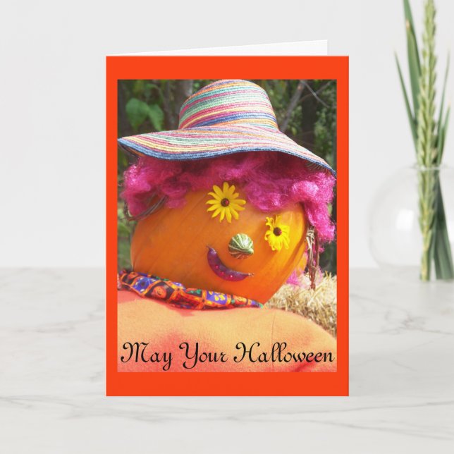 Im rosa Halloween Karte (Vorderseite)