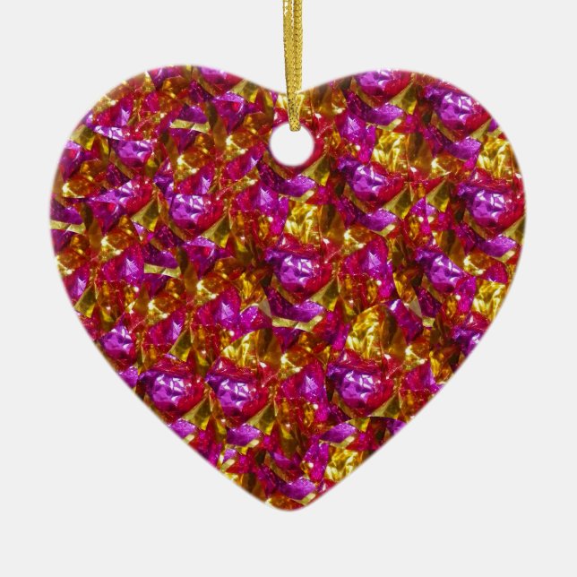 Im rosa Herz-Ornament Keramik Ornament (Vorne)