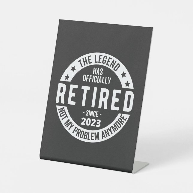 im Ruhestand 2023 Sockelschild (Vorderseite)