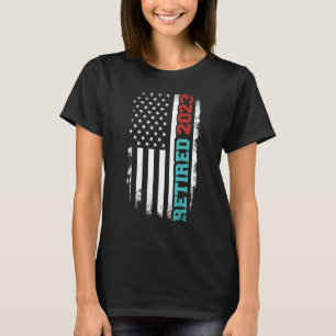 Im Ruhestand 2023 US-amerikanische Flagge für Ruhe T-Shirt