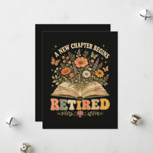 Im Ruhestand Ein Neues Kapitel Beginnt Retro Flora Feiertagskarte