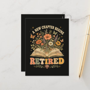 Im Ruhestand Ein Neues Kapitel Beginnt Retro Flora Feiertagspostkarte