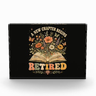 Im Ruhestand Ein Neues Kapitel Beginnt Retro Flora Fotoblock