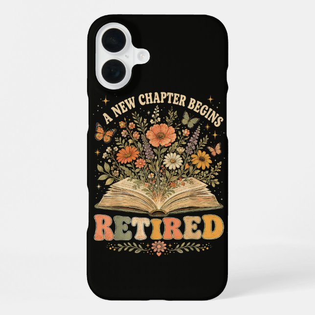 Im Ruhestand Ein Neues Kapitel Beginnt Retro Flora iPhone Hülle (Rückseite)