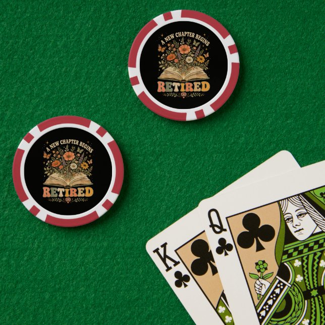 Im Ruhestand Ein Neues Kapitel Beginnt Retro Flora Pokerchips (Pokertisch (doppelt))