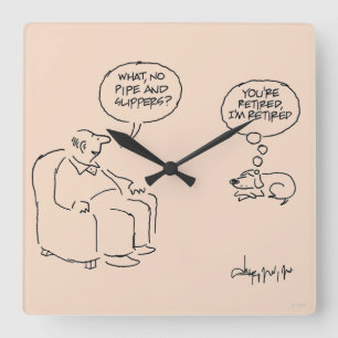 im Ruhestand Quadratische Wanduhr