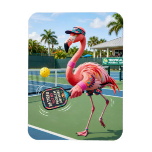 Im Ruhestand stehender Rosa Flamingo im Tropical P Magnet