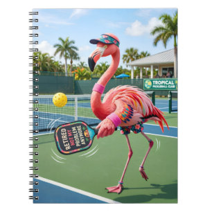Im Ruhestand stehender Rosa Flamingo im Tropical P Notizblock