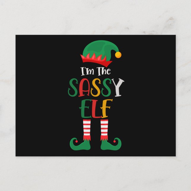 Im Sassy Elf Matching Christmas 2021 Postkarte (Vorderseite)