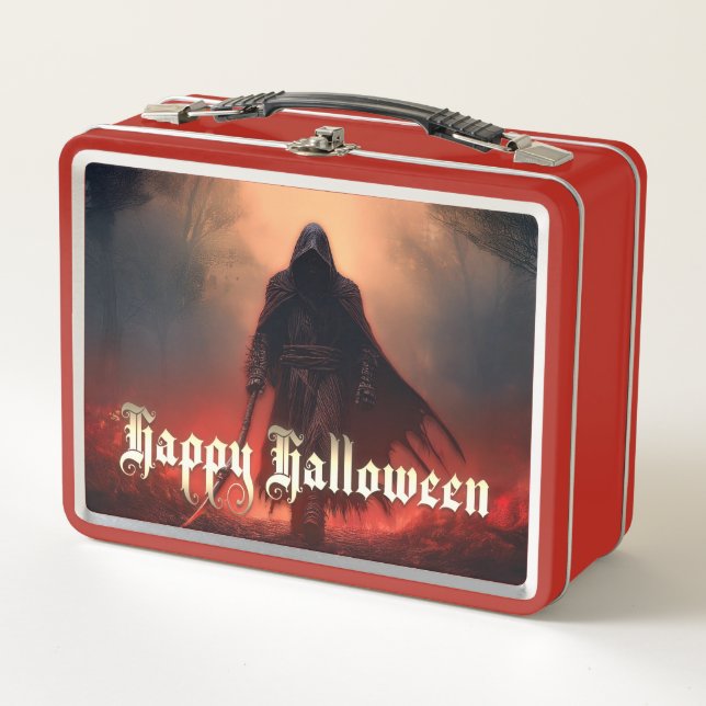 Im Schatten des grimmigen Sensenmanns - Halloween Metall Brotdose (Vorderseite)