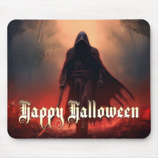 Im Schatten des grimmigen Sensenmanns - Halloween Mousepad (Vorne)