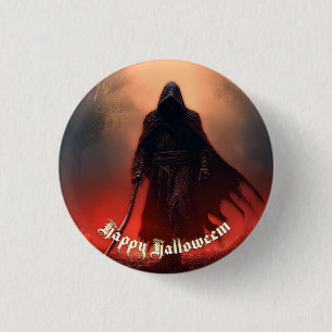 Im Schatten des Sensenmannes - Halloween Knopf Button