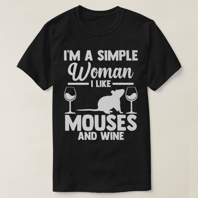 I'm schlicht Woman i like mouses and Wine Premium  T-Shirt (Design vorne)