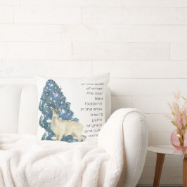 Im Schnee Verlassen Hirschfußabdrücke Kissen