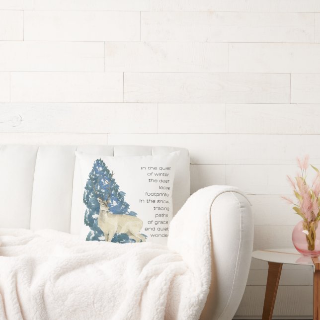 Im Schnee Verlassen Hirschfußabdrücke Kissen (Liege)