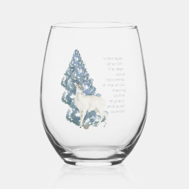 Im Schnee Verlassen Hirschfußabdrücke Weinglas Ohne Stiel