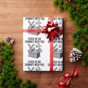 Im Schornstein mit dir stecken Lustiger Weihnachts Geschenkpapier