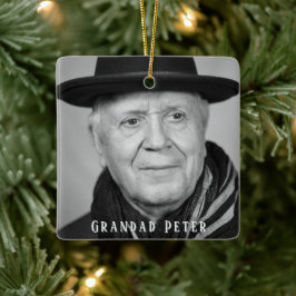 Im Schwarz-weißen Foto für das liebende Gedächtnis Keramikornament