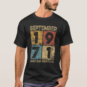 Im September 1971 Geboren Geburtstag Vintage Retro T-Shirt