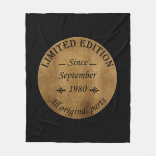 Im September 1980 geboren, Vintage-Geburtstagsgesc Fleecedecke