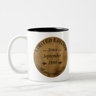 Im September 1980 vintage Geburtstag geboren Zweifarbige Tasse