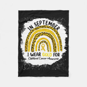 Im September trage ich Gold für Kinderkrebs Fleecedecke