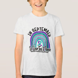 Im September tragen wir Aquamarine Lila Suizidpräv Tri-Blend Shirt