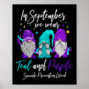Im September tragen wir Aquamarine und Lila Selbst Poster